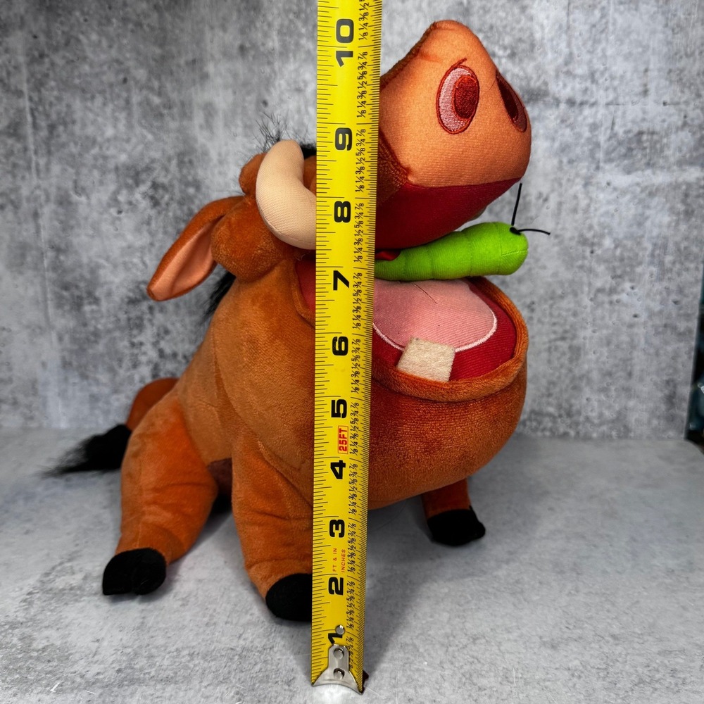 Disney Lion King Pumbaa Plush Toy Just Play Talking Warthog Green Grub 10 Inch - Picture 12 of 12